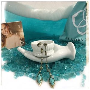 Kendra Scott Lane earrings with turquoise